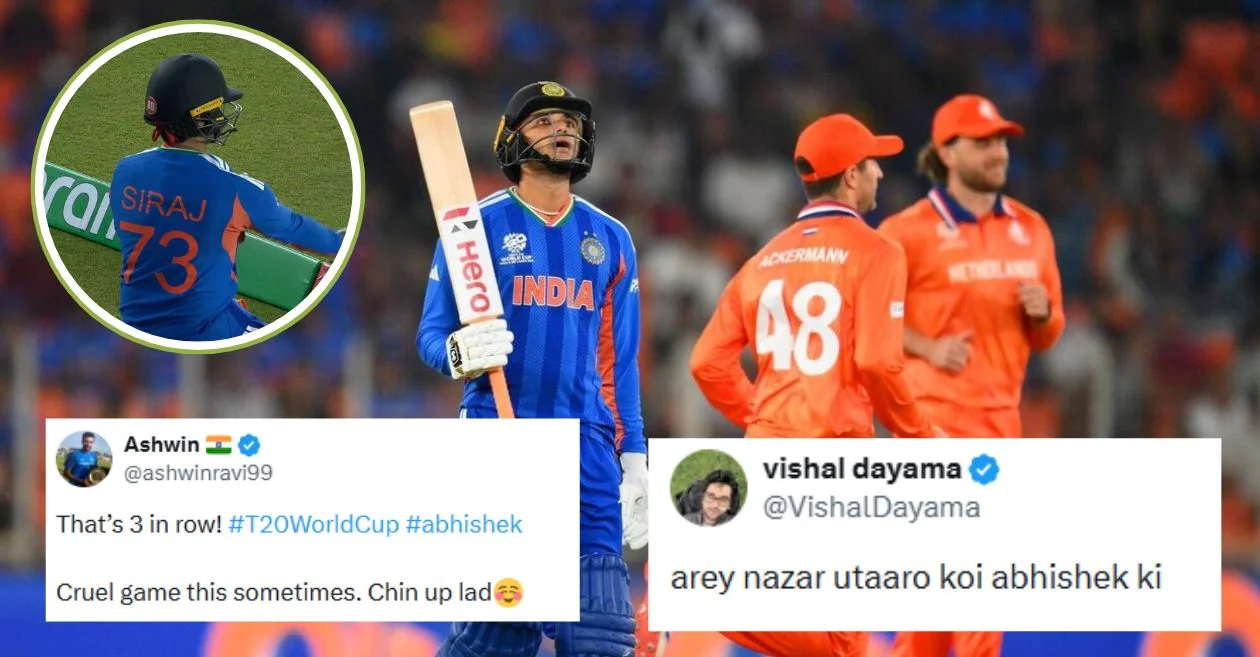 IND vs NED: Fans express shock as Abhishek Sharma records third consecutive duck in T20 World Cup 2026