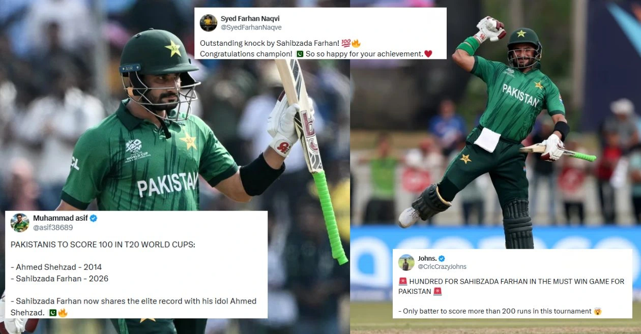 Fans go gaga as Sahibzada Farhan smashes an explosive century against Namibia in the crucial T20 World Cup 2026 encounter