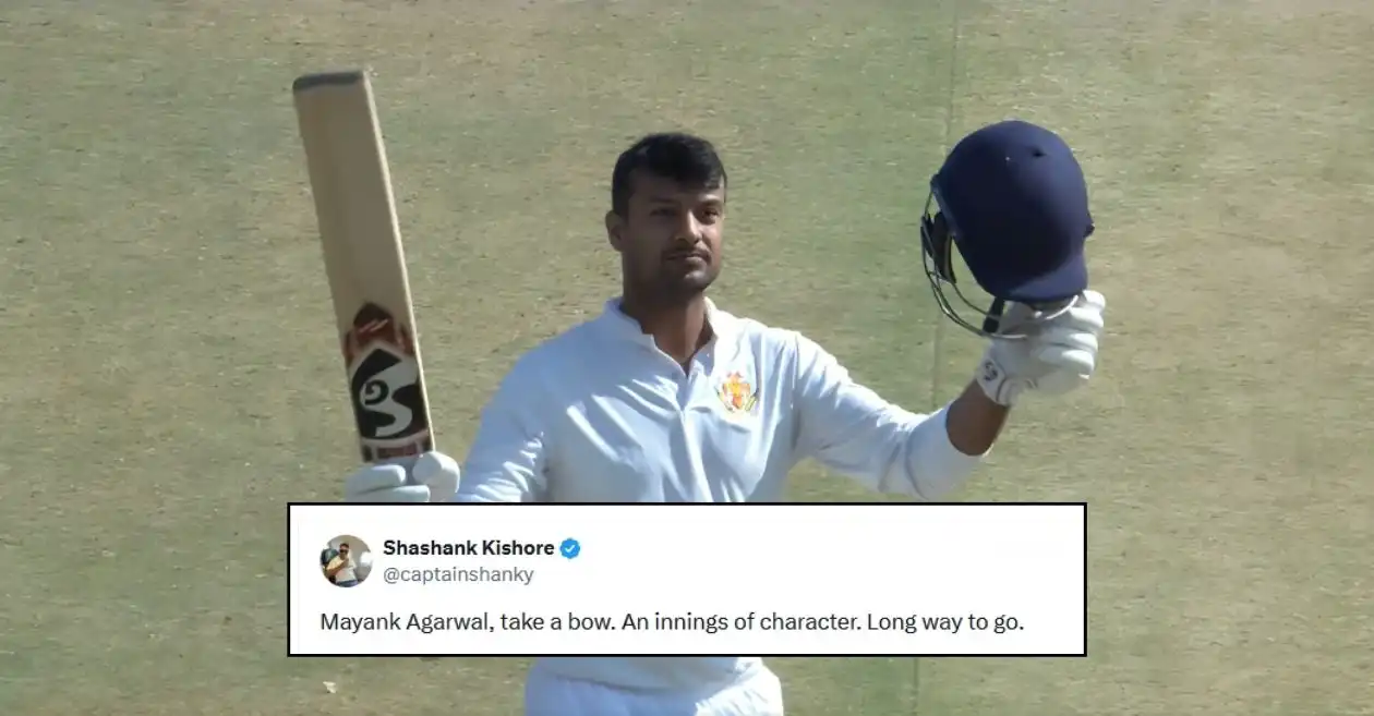 Fans react as Mayank Agarwal hits fighting hundred for Karnataka in Ranji Trophy final against J&K
