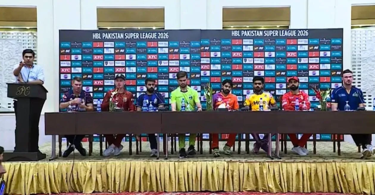 WATCH: David Warner pulls up Shaheen Afridi and Mohammad Rizwan over inattentive behaviour at PSL 2026 conference