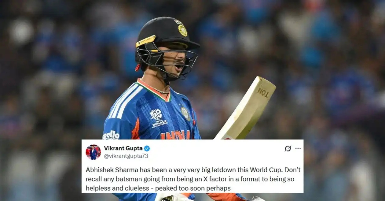 T20 World Cup 2026: Fans brutally troll Abhishek Sharma for his flop show with the bat during IND vs ENG semi-final