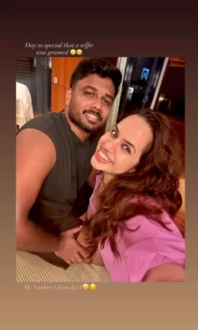 Sanju Samson and wife cHARULATHA