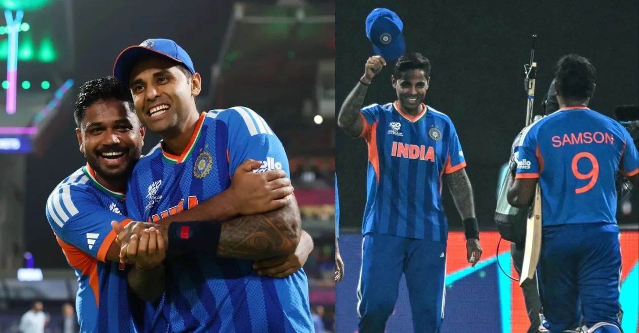T20 World Cup 2026: Suryakumar Yadav heartwarmingly bows to Sanju Samson after India reaches the semis; video goes viral