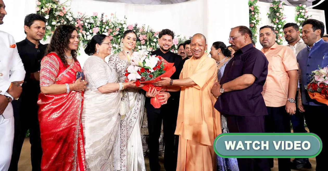 WATCH: Uttar Pradesh CM Yogi Adityanath graces Kuldeep Yadav’s wedding reception in Lucknow