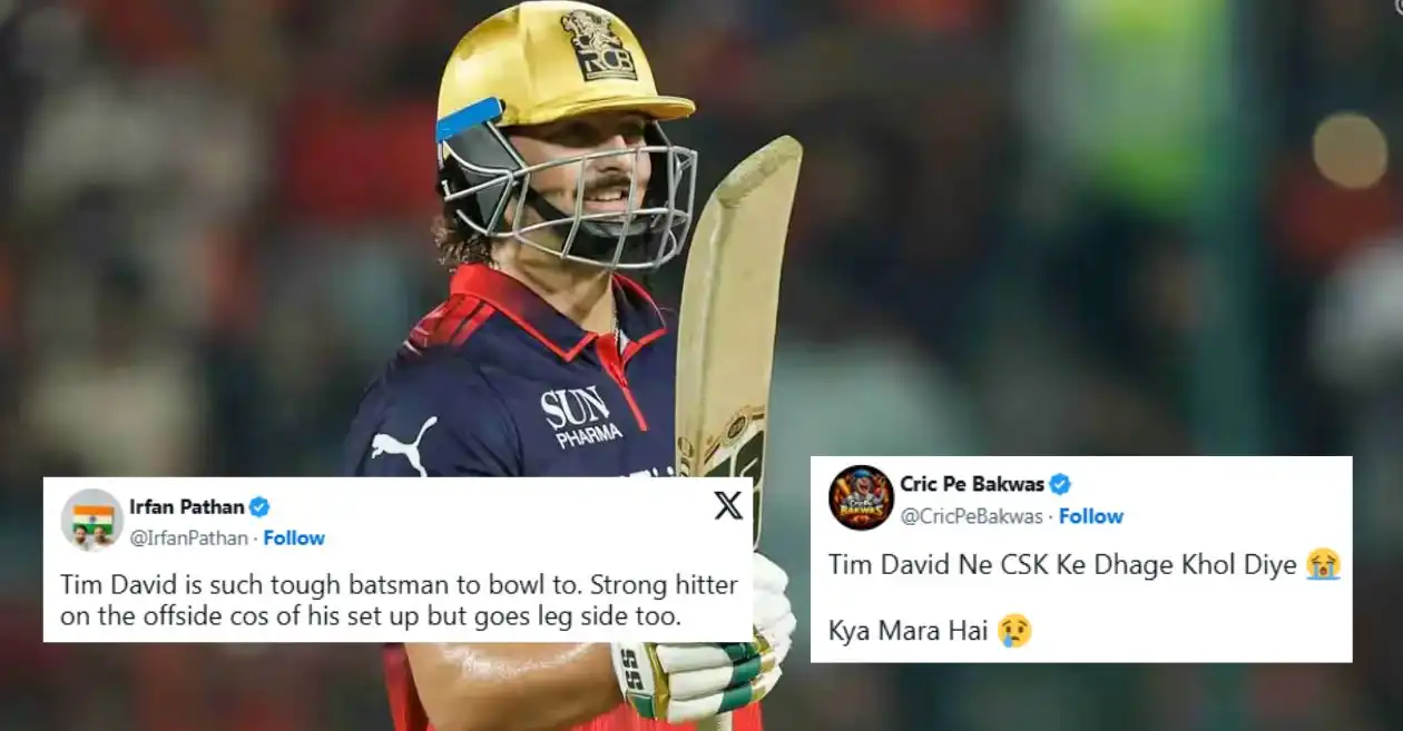 Fans go wild as Tim David’s monster knock powers RCB to a massive total against CSK in IPL 2026