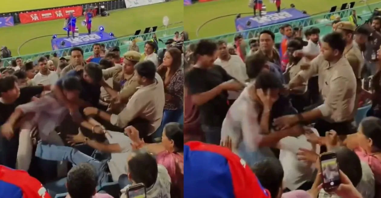 IPL 2026 [WATCH]: Ugly scenes unfold as DC and LSG supporters trade punches in Ekana Stadium
