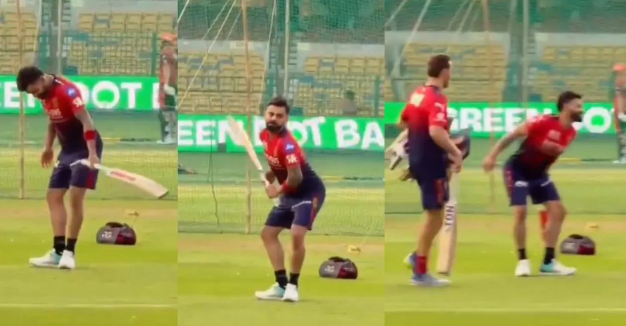 IPL 2026 [WATCH]: Virat Kohli cracks up RCB camp with funny mimicry of Romario Shepherd’s batting style