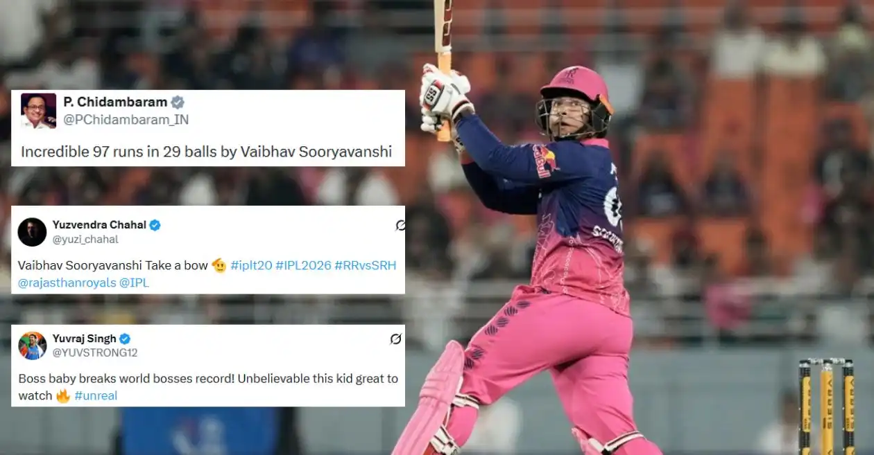 Cricket fraternity salutes Vaibhav Suryavanshi for his 29-ball 97-run knock in IPL 2026 Eliminator