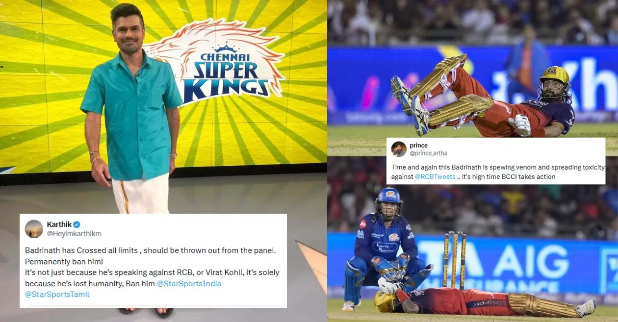 Fans slam S. Badrinath over insensitive joke about Krunal Pandya’s injury during RCB vs MI clash in IPL 2026