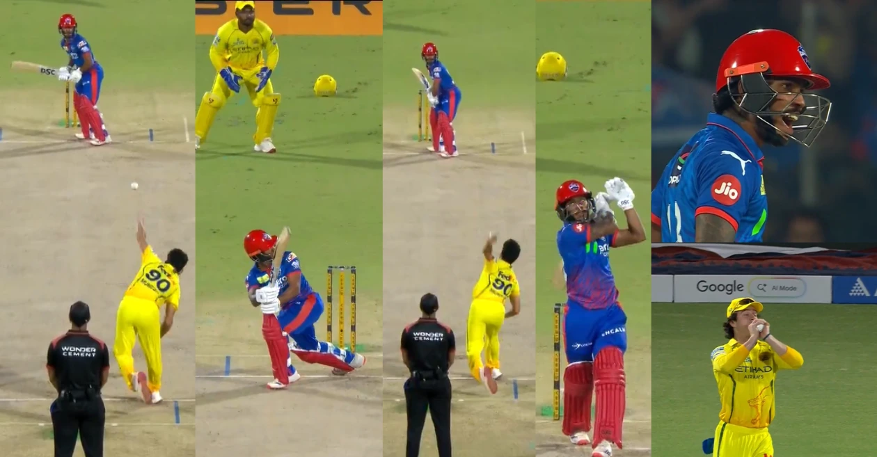 IPL 2026 [WATCH]: Mukesh Choudhary strikes back to remove Pathum Nissanka right after conceding a six during DC vs CSK