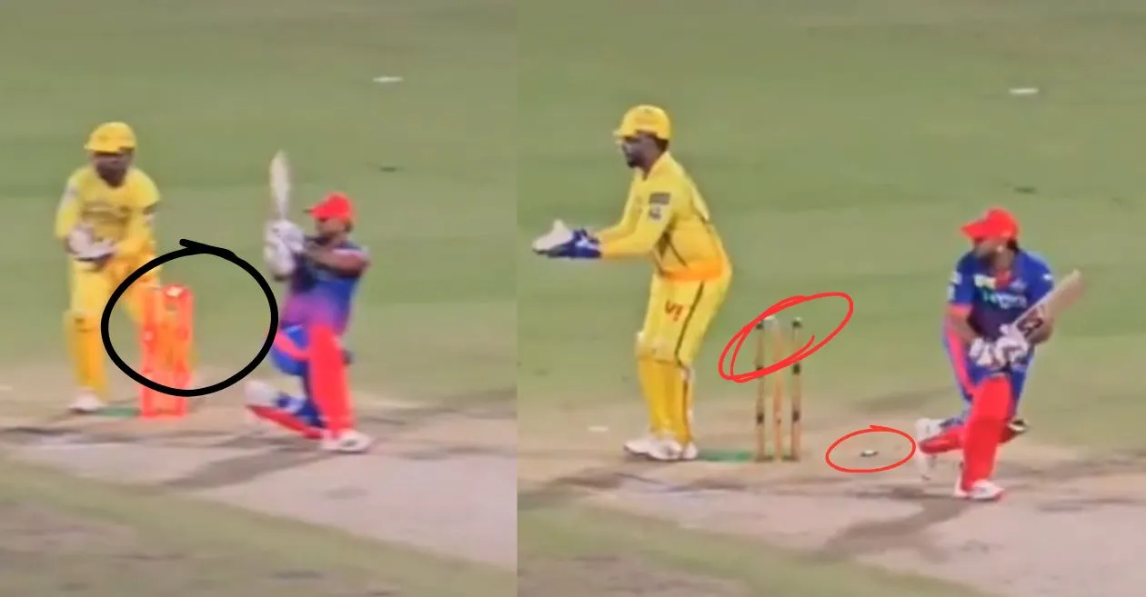 IPL 2026 [WATCH]: Nitish Rana falls to a ‘wind-assisted’ bizarre dismissal in DC vs CSK encounter