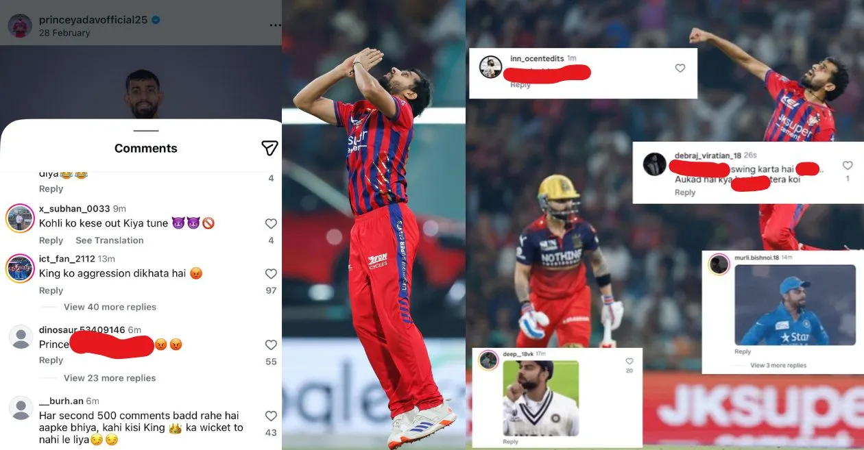 Prince Yadav faces online backlash from Virat Kohli fans after dismissing the RCB star in the IPL 2026 encounter