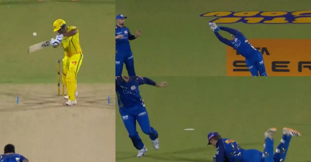 WATCH: Ryan Rickelton’s stunning grab sends Sanju Samson packing in CSK vs MI IPL 2026 clash