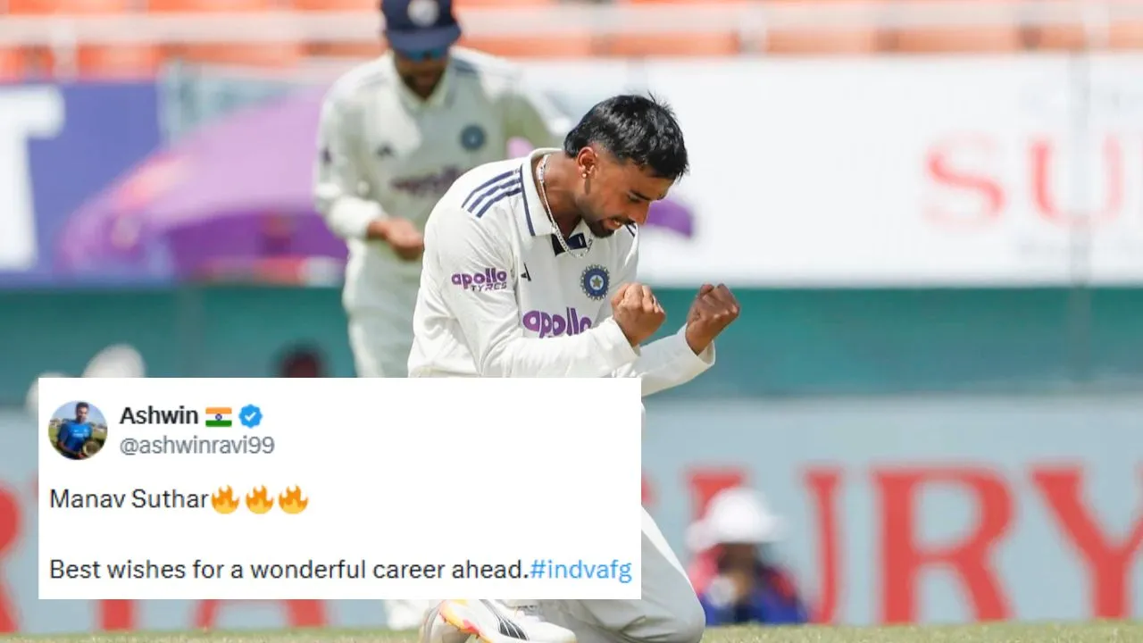 Fans go wild as Manav Suthar strikes a six-wicket haul on debut against Afghanistan on Day 3 of Mullanpur Test